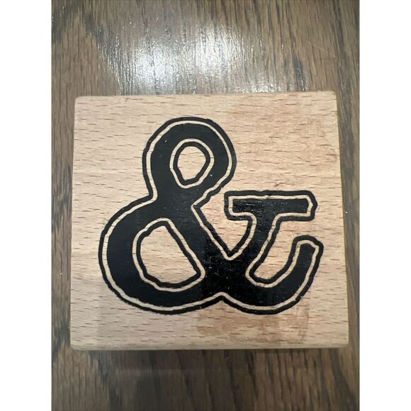 The‎ Letter & in Bold Font Alphabet Wooden Rubber Stamp - Picture 1 of 2